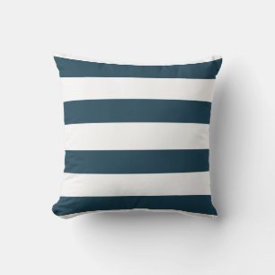 Moderne blau-weiße Streifen Kissen