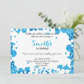 Moderne Blaublasen zum ersten Geburtstag Einladung (Stehend Vorderseite)