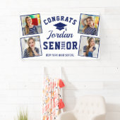 Moderne Blaue Abschluss Klasse 2024 4 FOTO Banner (Insitu)