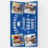 Moderne Blaue Abschluss Klasse 2024 4 FOTO Banner (Vertikal)