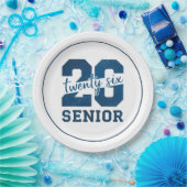 Moderne blaue Abschlussfeier SENIOR Pappteller (Party)