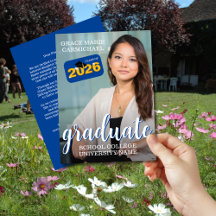 Moderne blaue Abschlussfoto Klasse 2026