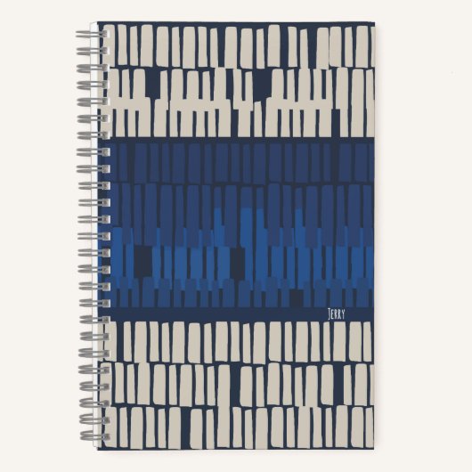 Moderne Blaue Abstrakte Geometrie Notizblock (Vorderseite)