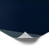 Moderne Blaue Abstrakte Geometrische 3D Poster (Ecke)
