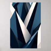 Moderne Blaue Abstrakte Geometrische 3D Poster (Vorne)