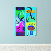 Moderne blaue Abstrakte Inspiration von Matisse Leinwanddruck (Insitu (Holzboden))