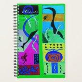 Moderne blaue Abstrakte Inspiration von Matisse Planer (Vorderseite)