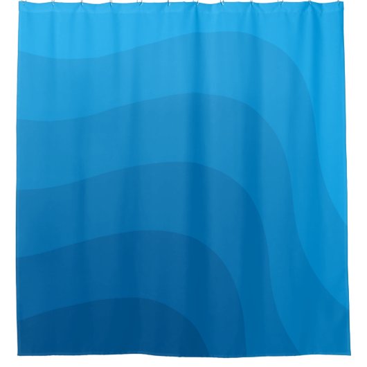 Moderne blaue Abstrakte Waves Duschvorhang (Vorderseite)