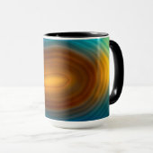 Moderne Blaue Achat Scheibe Gold Tasse (VorderseiteRechts)
