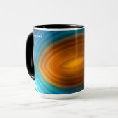 Moderne Blaue Achat Scheibe Gold Tasse (Vorderseite Links)