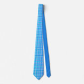 Moderne blaue Achteckmuster Krawatte (Vorderseite)