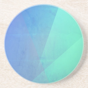 Moderne blaue Aqua- und Türkis-Geometrie-Gradation Getränkeuntersetzer