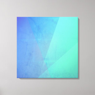 Moderne blaue Aqua- und Türkis-Geometrie-Gradation Leinwanddruck