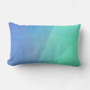 Moderne blaue Aqua- und Türkis-Geometrie-Gradation Lendenkissen