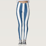 Moderne blaue aquamarin-weiße Streifen Leggings<br><div class="desc">Moderne,  aquamarin-weiße Streifen Legierung.</div>