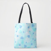 Moderne blaue Aquarellblume botanisch Tasche (Vorderseite)