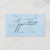 Moderne blaue Aquarellschminke & Haare Terminkarte (Vorderseite)