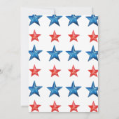 Moderne blaue Aquarelltypografie am 4. Juli Einladung (Rückseite)