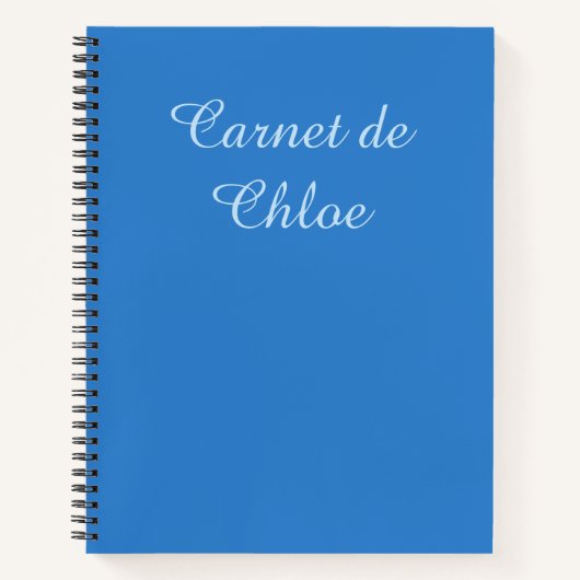 Moderne blaue auf eisblaue französische Carnet-Not Notizblock (Vorderseite)
