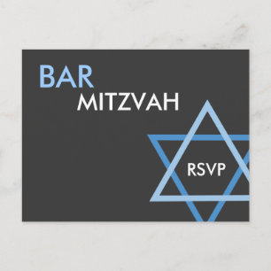 Moderne blaue Bar Mitzvah UAWG Postkarte