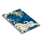 Moderne blaue Batik Megamendung Notizblock (Rechte Seite)