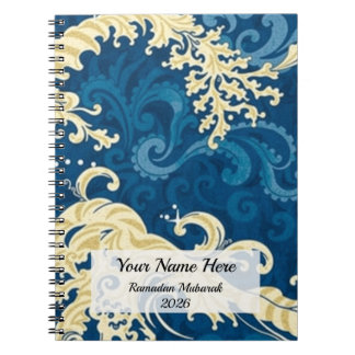 Moderne blaue Batik Megamendung Notizblock