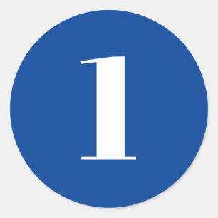 Moderne blaue benutzerdefinierte Zahlenzähler Runder Aufkleber