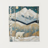 Moderne Blaue Berglandschaft Wandteppich (Vorderseite)