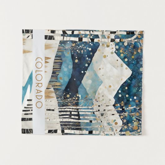 Moderne Blaue Berglandschaft Wandteppich (Vorderseite (Horizontal))