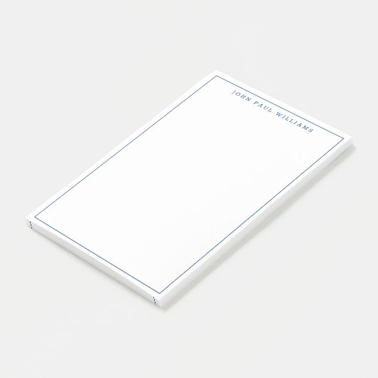 Moderne blaue Beruflich dünne Grenzlinie Post-it Klebezettel (angewinkelt)