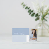 Moderne, blaue Berufliche Visitenkarte (Stehend Vorderseite)