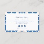 Moderne, blaue berufliche Visitenkarte (Rückseite)