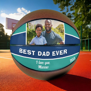 Moderne Blaue Beste Dad Ever Foto Vater Basketball