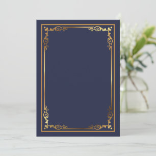 Moderne, blaue Blankeneinladung mit Frame Accen Einladung