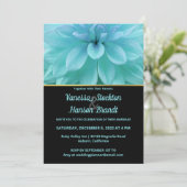 Moderne blaue Blume Einladung (Stehend Vorderseite)