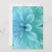 Moderne blaue Blume Einladung (Rückseite)