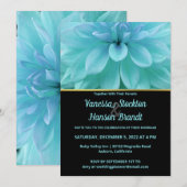 Moderne blaue Blume Einladung (Vorne/Hinten)