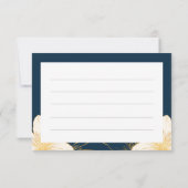 Moderne blaue Blume Hochzeit Danke Karten (Rückseite)