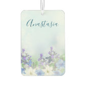 Moderne blaue Blumen Autolufterfrischer (Rückseite)