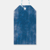 Moderne blaue Blumen Blumenwasser Hochzeit Geschenkanhänger (Rückseite)