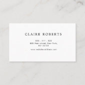 Moderne blaue Blumen-Hochzeitskarte Visitenkarte (Rückseite)