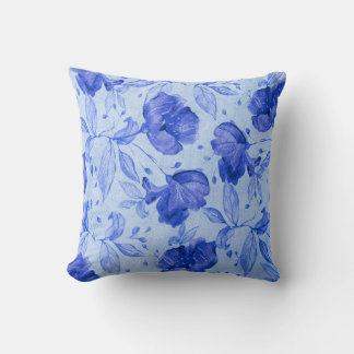 Moderne blaue Blumen-Kissenhülle für das Wohnzimme Kissen