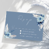 Moderne blaue Blumen Schöne Hochzeit RSVP Karte