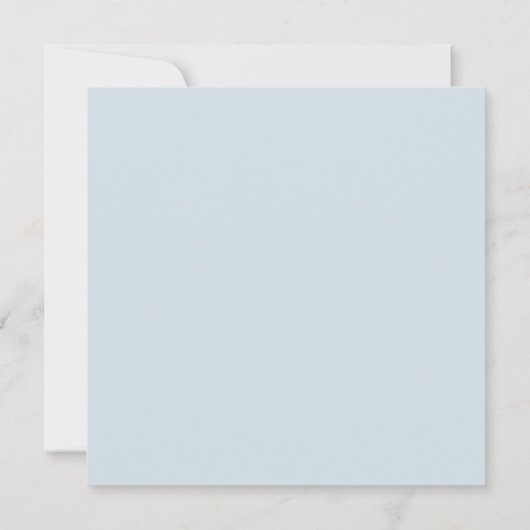 Moderne blaue Blumen Square Hochzeit Einladung (Rückseite)