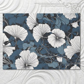 Moderne blaue Blumendekoupage Seidenpapier
