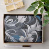 Moderne blaue Blumendekoupage Seidenpapier (Geschenk)