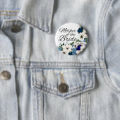 Moderne blaue Blumenmutter der Braut Button (Beispiel)