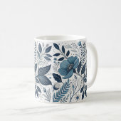 Moderne blaue Blumenvase-Tasse Kaffeetasse (VorderseiteRechts)