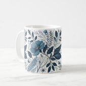 Moderne blaue Blumenvase-Tasse Kaffeetasse (Vorderseite Links)