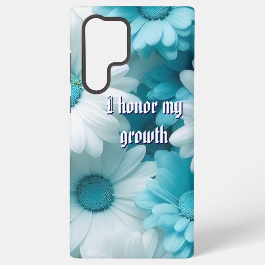 Moderne Blaue Blüten Samsung Galaxy Hülle (Rückseite)